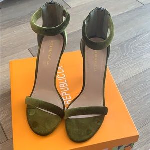 Khaki Green Single Sole Heels